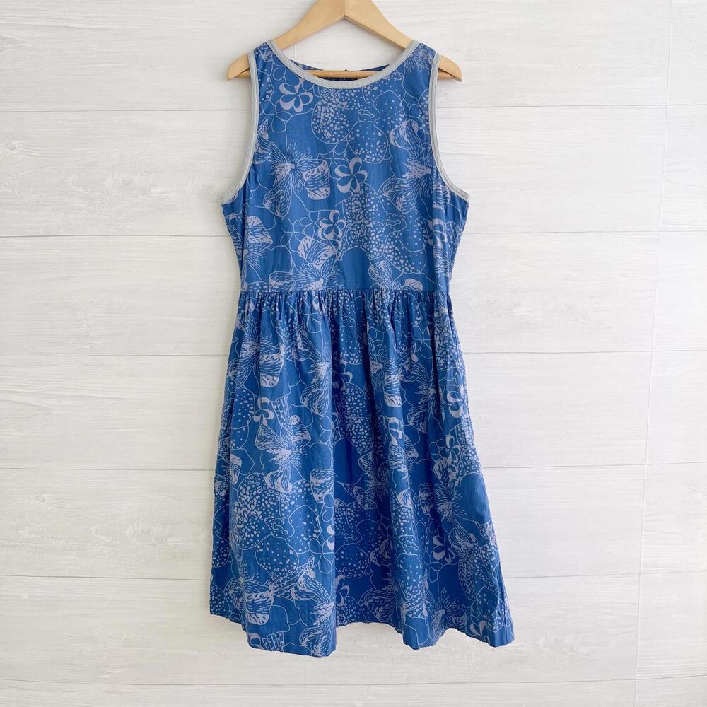 Mata Traders - Blue cotton fit & flare sleeveless dress, S (Fits XXS-XS)